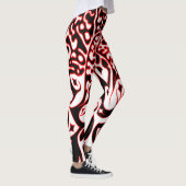 Psychedelic Ghost - Zwart wit en rood Leggings (Rechts)