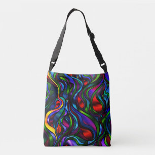 Psychedelic Glas in lood Abstract Crossbody Tas