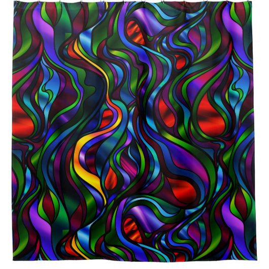 Psychedelic Glas in lood Abstract Douchegordijn (Voorkant)