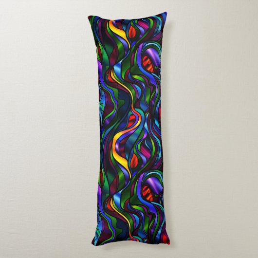 Psychedelic Glas in lood Abstract Lichaamskussen (Achterkant (Verticaal))