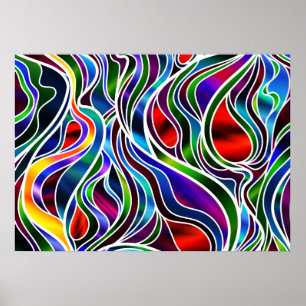 Psychedelic Glas in lood Abstract Poster