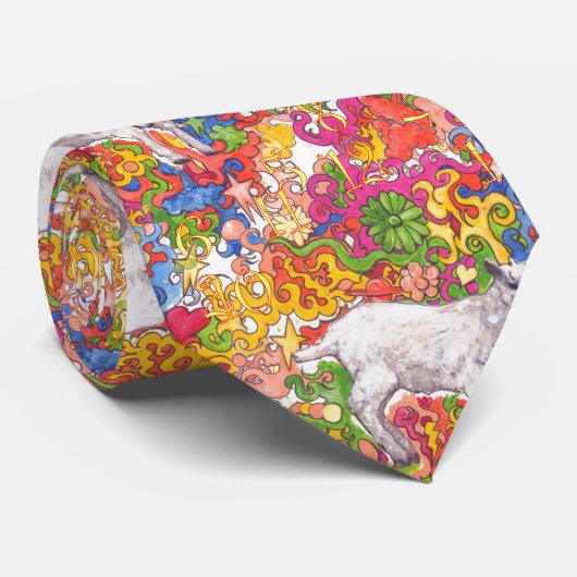 Psychedelic Goat Stropdas (Opgerold)