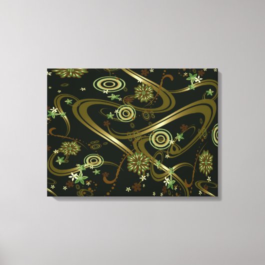 Psychedelic gold art Canvas (Voorkant)