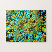 Psychedelic Gold Peacock Trippy Fractal Legpuzzel (Horizontaal)