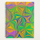 Psychedelic Green Mix Abstract kleurig Planner (Voorkant)
