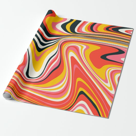 Psychedelic groovy background. Kleurrijk abstract  Cadeaupapier (Uitgerold)