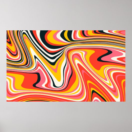 Psychedelic groovy background. Kleurrijk abstract  Poster (Voorkant)