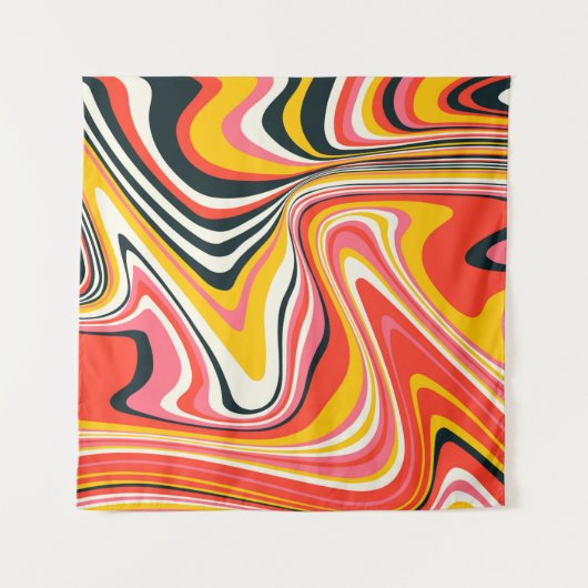 Psychedelic groovy background. Kleurrijk abstract  Wandkleed (Voorkant)