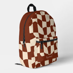 Psychedelic Groovy Checkerboard Bedrukte Rugzak