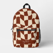 Psychedelic Groovy Checkerboard Bedrukte Rugzak (Voorkant)