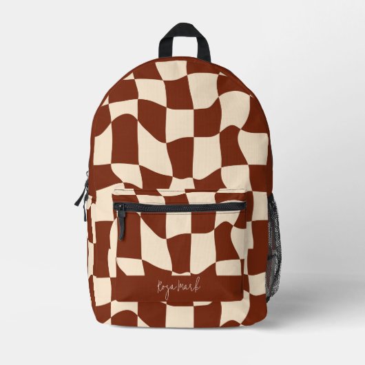 Psychedelic Groovy Checkerboard Bedrukte Rugzak (Voorkant)