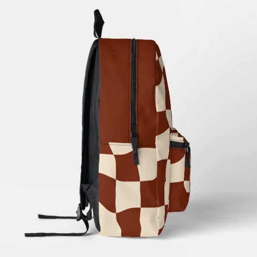Psychedelic Groovy Checkerboard Bedrukte Rugzak (Links)