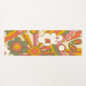 Psychedelic groovy hippy bloemen yogamat (Achterkant (horizontaal))