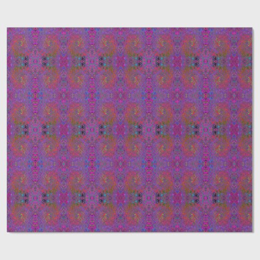 Psychedelic Groovy Magenta Retro Liquid Swirl Cadeaupapier (Vlak)