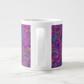 Psychedelic Groovy Magenta Retro Liquid Swirl Extra Grote Beker (Achterkant)
