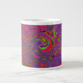 Psychedelic Groovy Magenta Retro Liquid Swirl Extra Grote Beker (Voorkant)
