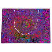 Psychedelic Groovy Magenta Retro Liquid Swirl Groot Cadeauzakje (Voorkant)