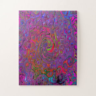 Psychedelic Groovy Magenta Retro Liquid Swirl Legpuzzel