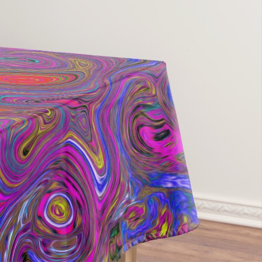 Psychedelic Groovy Magenta Retro Liquid Swirl Tafelkleed (Voorbeeld)