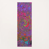 Psychedelic Groovy Magenta Retro Liquid Swirl Yogamat (Voorkant)