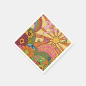 Psychedelic Groovy Retro Paper Party servetten (Hoek)
