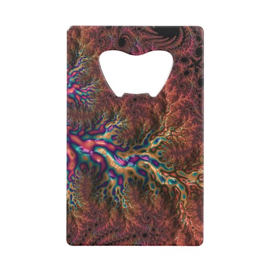 Psychedelic Groovy Trippy Funky Kleurrijke Fractal Kredietkaart Flessenopener (Voorkant)