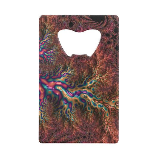 Psychedelic Groovy Trippy Funky Kleurrijke Fractal Kredietkaart Flessenopener (Achterkant)