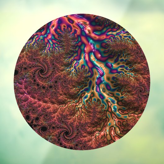 Psychedelic Groovy Trippy Funky Kleurrijke Fractal Raamsticker (Vel 3)