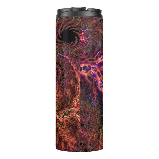 Psychedelic Groovy Trippy Funky Kleurrijke Fractal Thermosbeker (Achterkant)