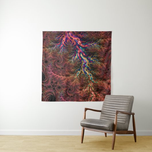 Psychedelic Groovy Trippy Funky Kleurrijke Fractal Wandkleed (In situ)