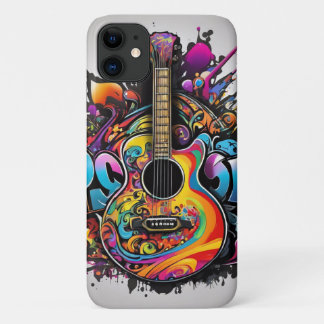 Psychedelic Guitar iPhone 11 Hoesje