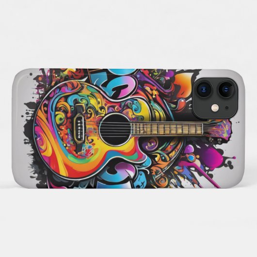 Psychedelic Guitar Case-Mate iPhone Case (Achterkant (horizontaal))