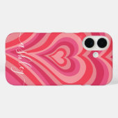 Psychedelic Hearts Calligraphy Script Name Pinks Case-Mate iPhone Case (Achterkant (horizontaal))