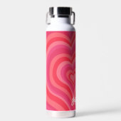 Psychedelic Hearts Calligraphy Script Name Pinks Waterfles (Voorkant)