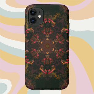 Psychedelic Hippie Black Red en Oranje iPhone 11 Hoesje