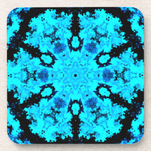 Psychedelic Hippie Blue en Black Bier Onderzetter