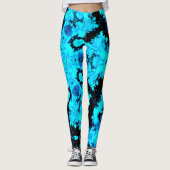 Psychedelic Hippie Blue en Black Leggings (Voorkant)