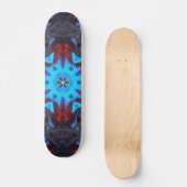 Psychedelic Hippie Blue en Red Skateboard (Voorkant)