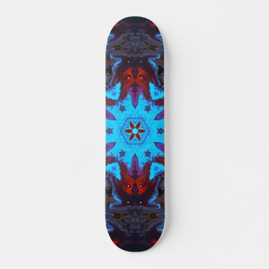Psychedelic Hippie Blue en Red Skateboard (Voorkant)