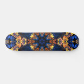 Psychedelic Hippie Blue en Yellow Skateboard (Horizontaal)
