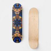 Psychedelic Hippie Blue en Yellow Skateboard (Voorkant)