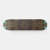 Psychedelic Hippie Blue Gold en Dark Red Skateboard (Horizontaal)