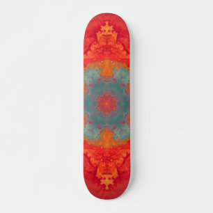 Psychedelic Hippie Blue Oranje en Red Skateboard