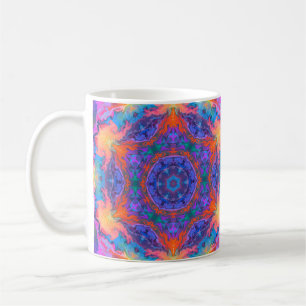 Psychedelic Hippie Blue Oranje en roze Koffiemok