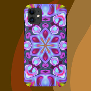Psychedelic Hippie Blue Pink en Yellow iPhone 11 Hoesje