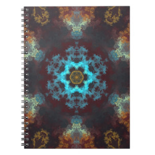 Psychedelic Hippie Flower Blue Red en Yellow Notitieboek