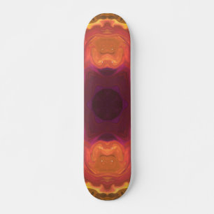Psychedelic Hippie Flower Oranje Paars and Yellow Skateboard