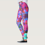 Psychedelic Hippie Flower Pink Blue en Oranje Leggings (Links)