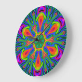 Psychedelic Hippie Flower Rainbow Grote Klok (Hoek)
