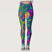 Psychedelic Hippie Flower Rainbow Leggings (Voorkant)